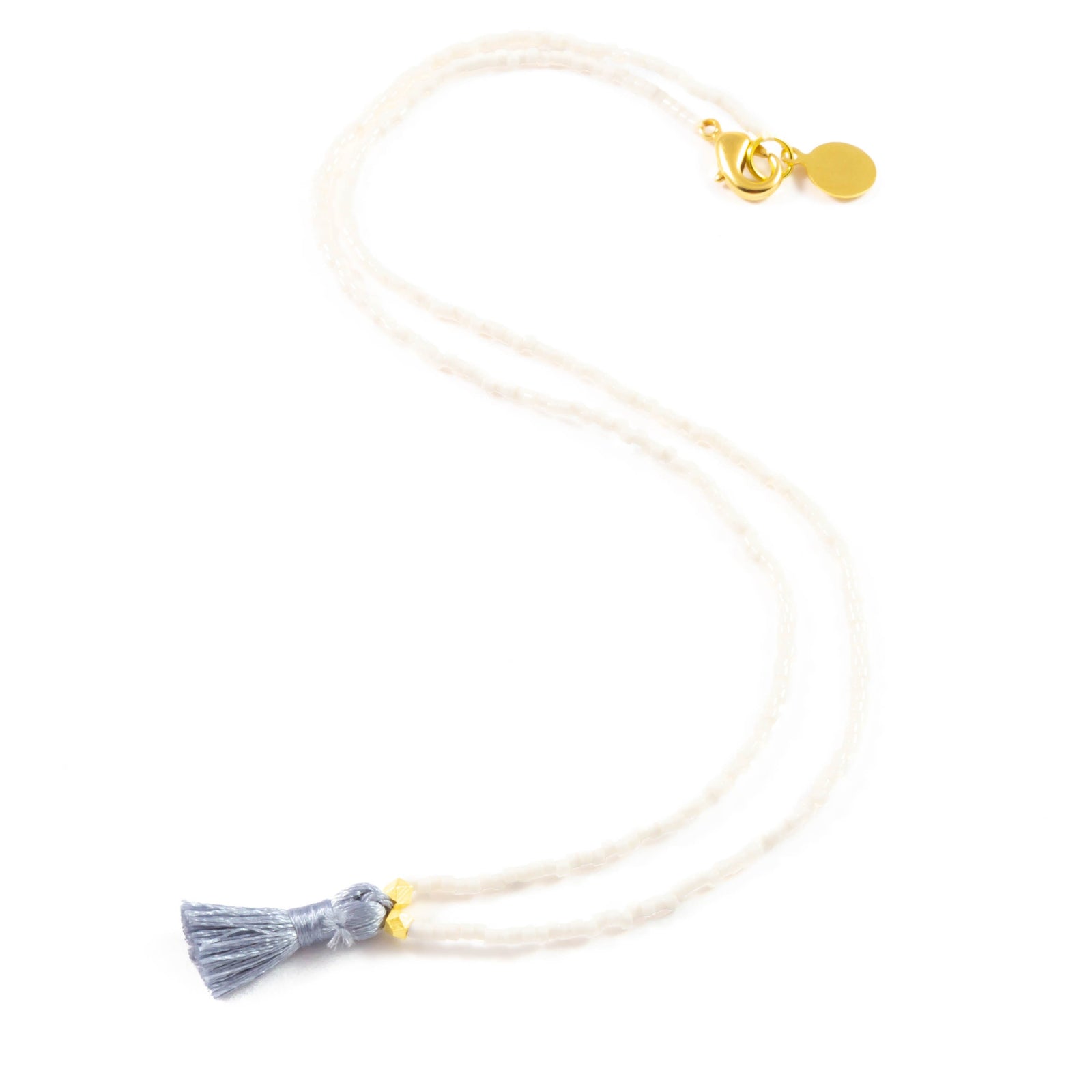 Peachy Cream w/ Denim Mini Tassel