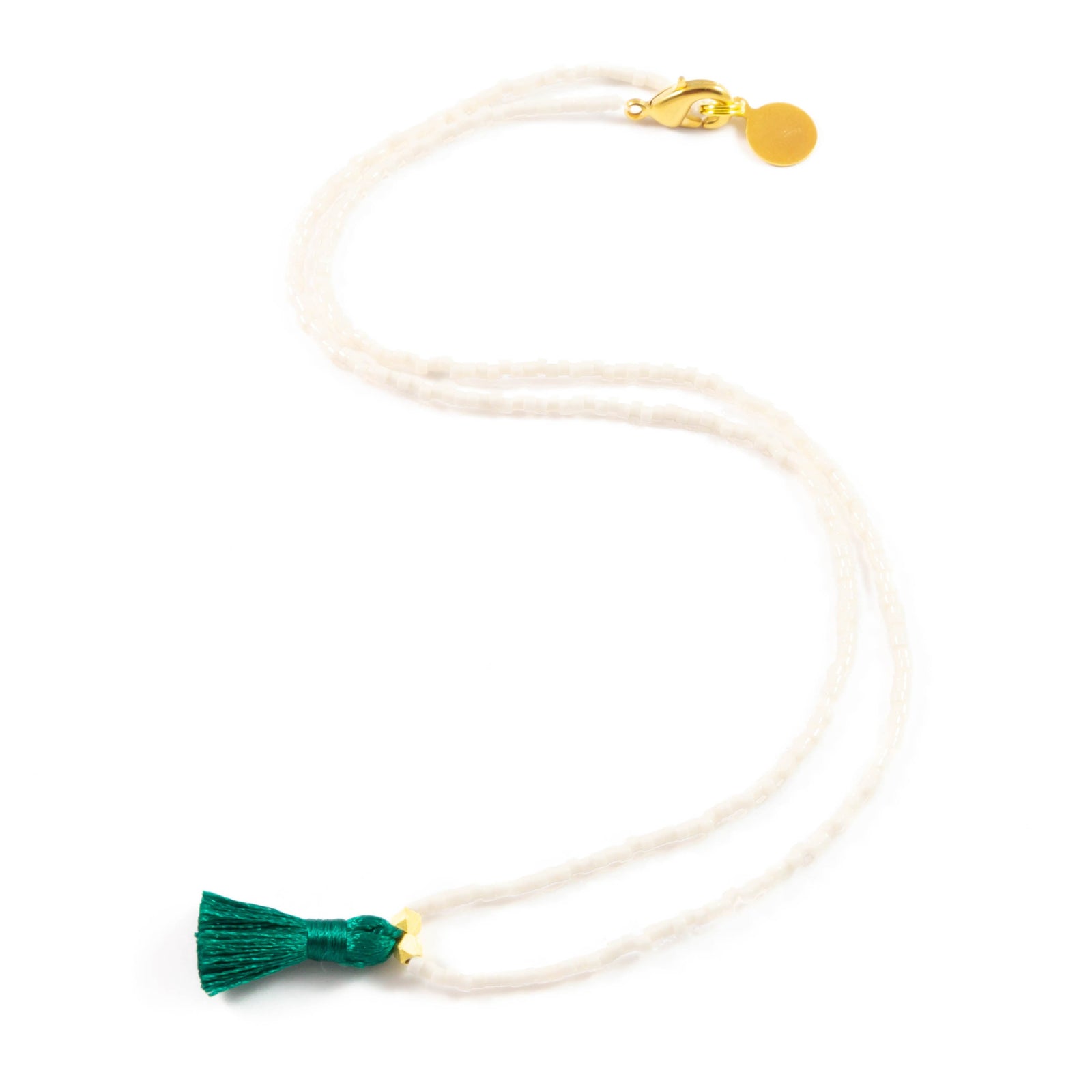 Peachy Cream w Fern Mini Tassel