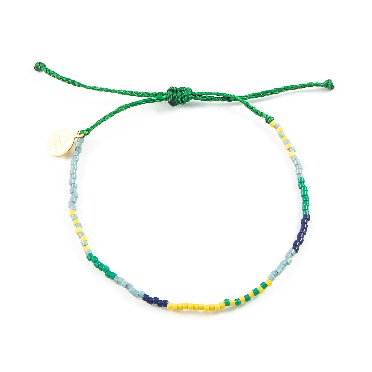 Fern Suflower & Blues Boho Beaded Bracelet