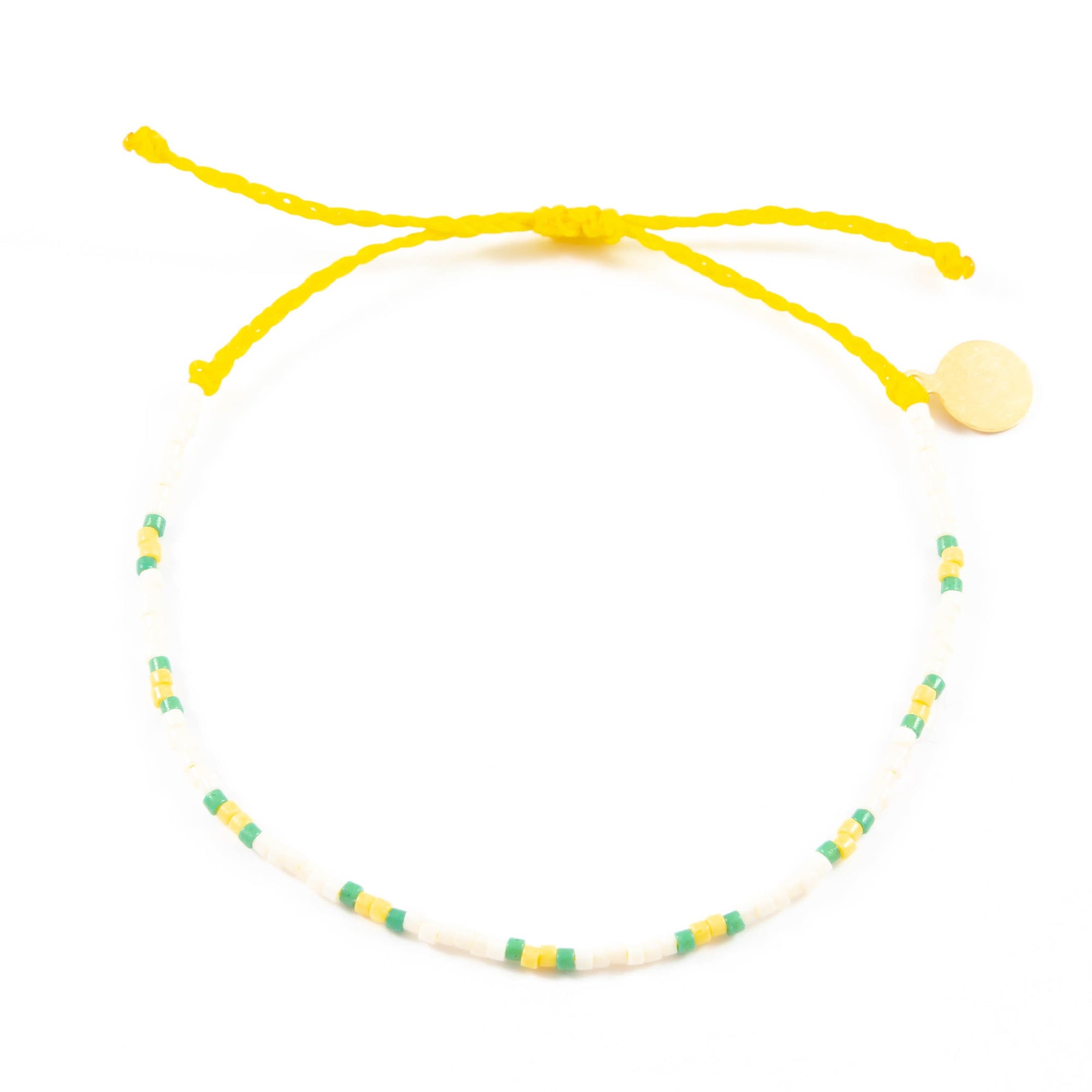 Sunflower & Fern Two Tone Dot Beaded Bracelet