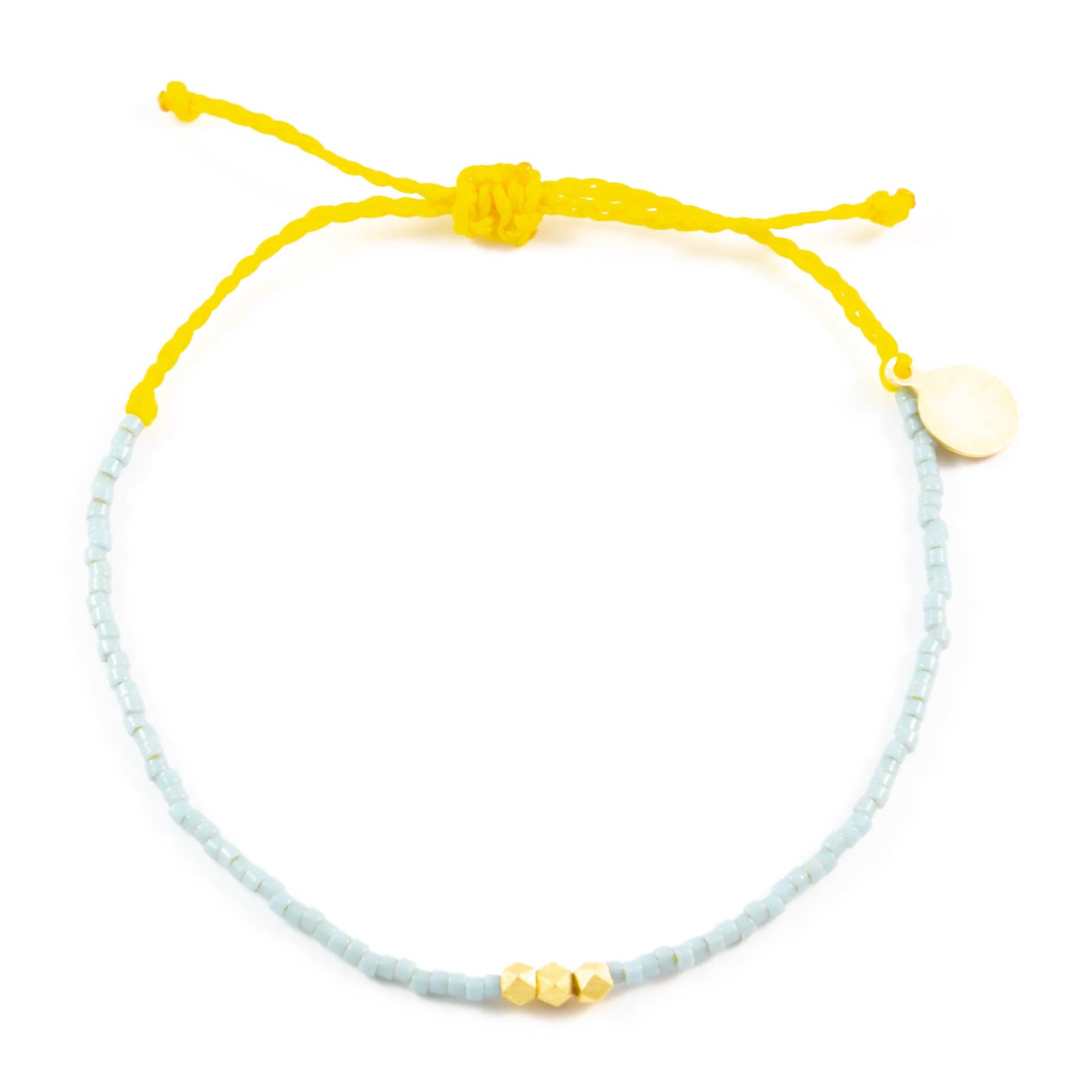 Stormy Ocean & Sunflower Gold Bead Bracelet