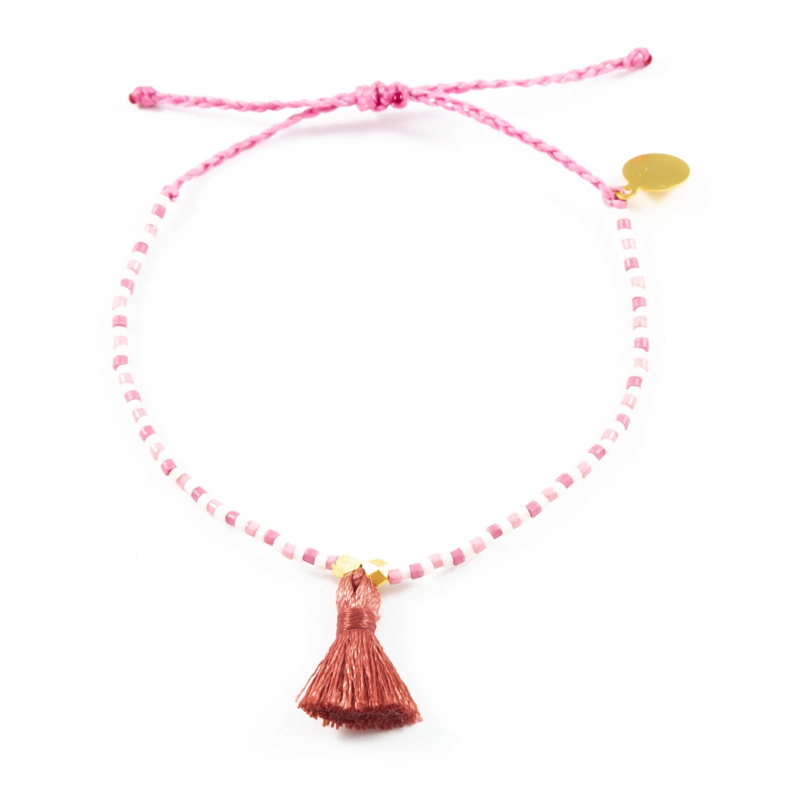Pinks w/ Rose Tassel Bracelet