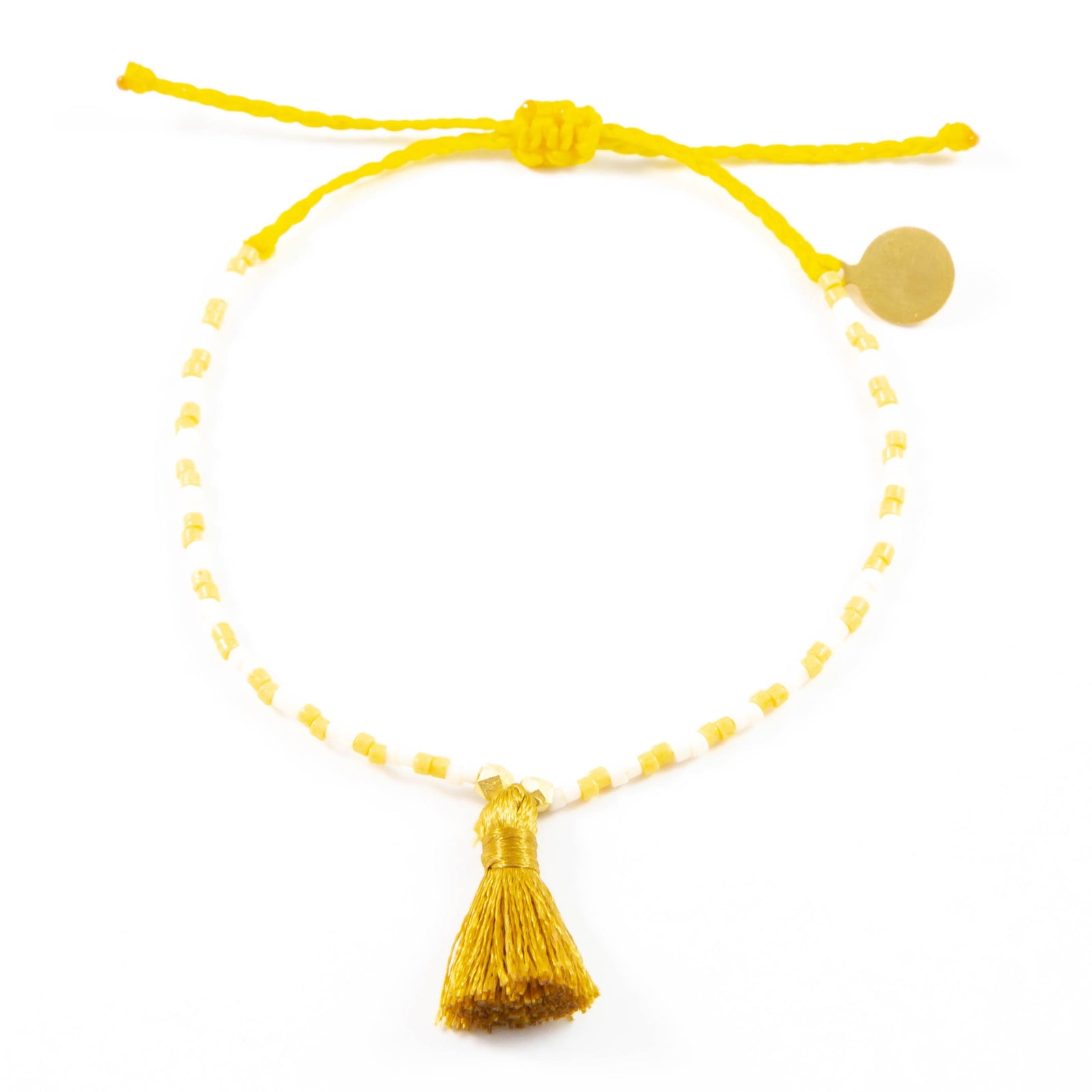 Sunflower w/ Mustard Tassel Bracelet