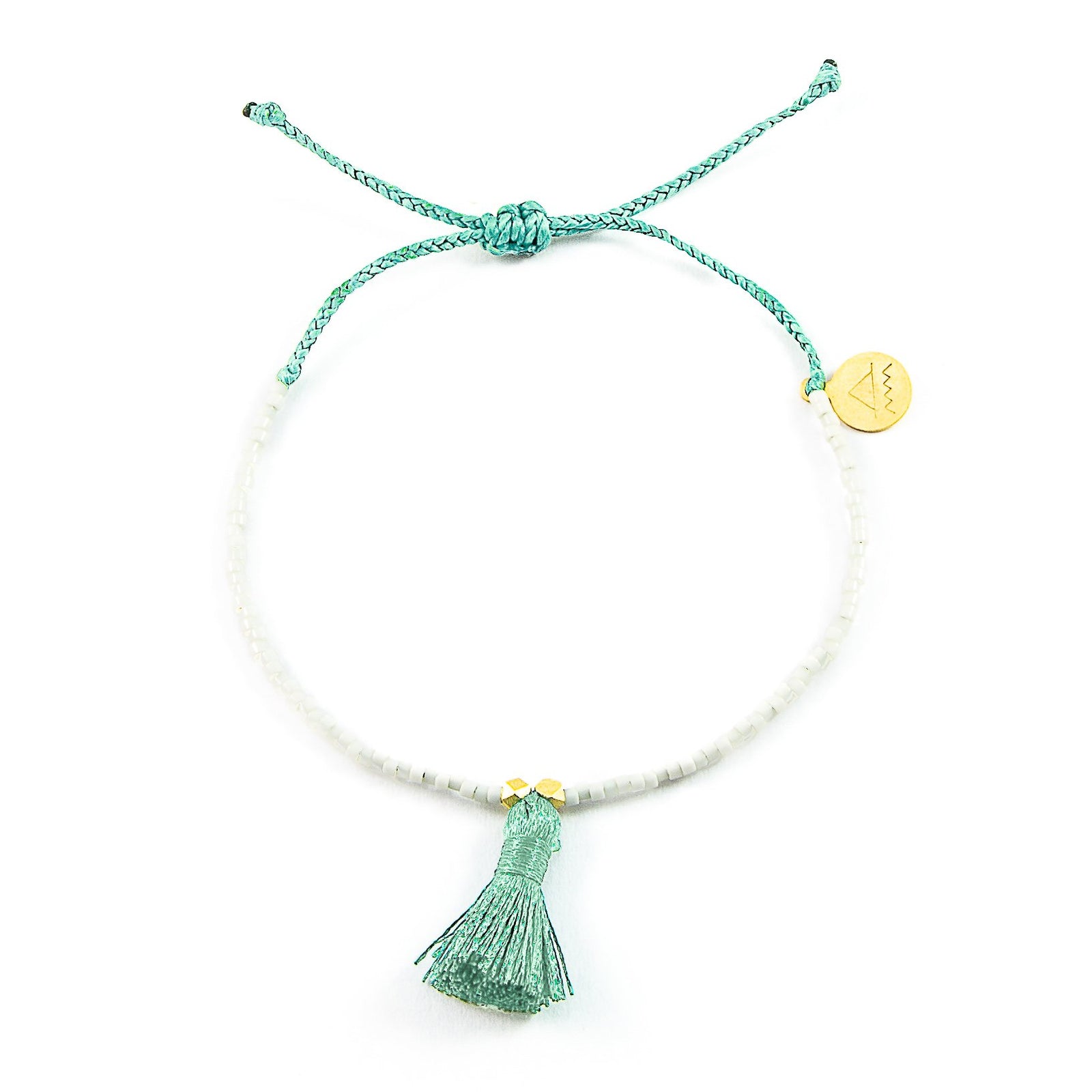 Peachy Cream w/ Cucumber Tassel Bracelet