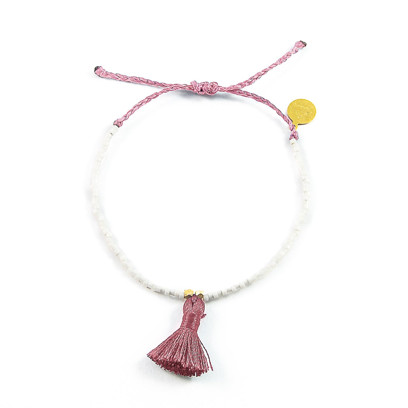 Peachy Cream w/ Rose Tassel Bracelet
