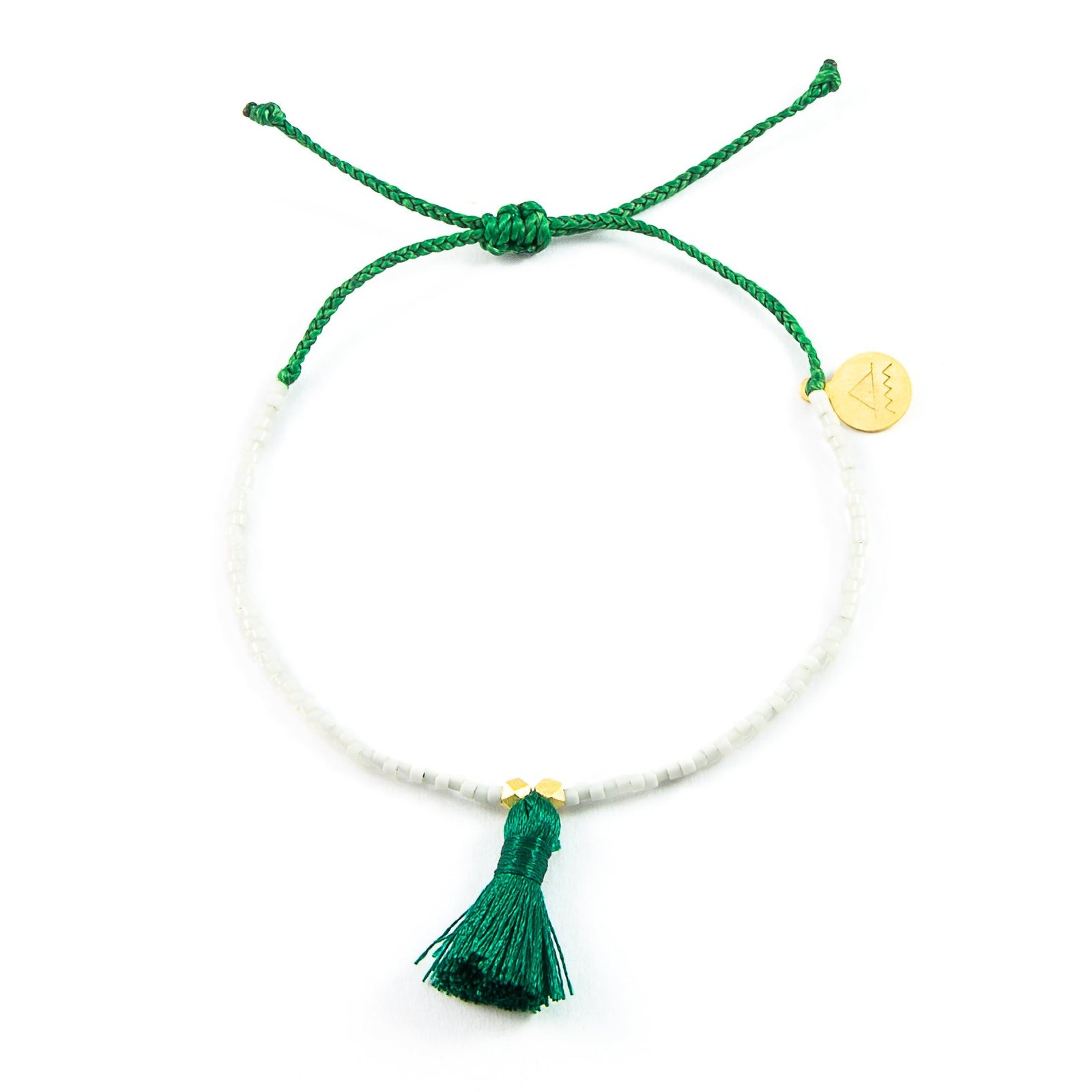 Peachy Cream w/ Fern Tassel Bracelet