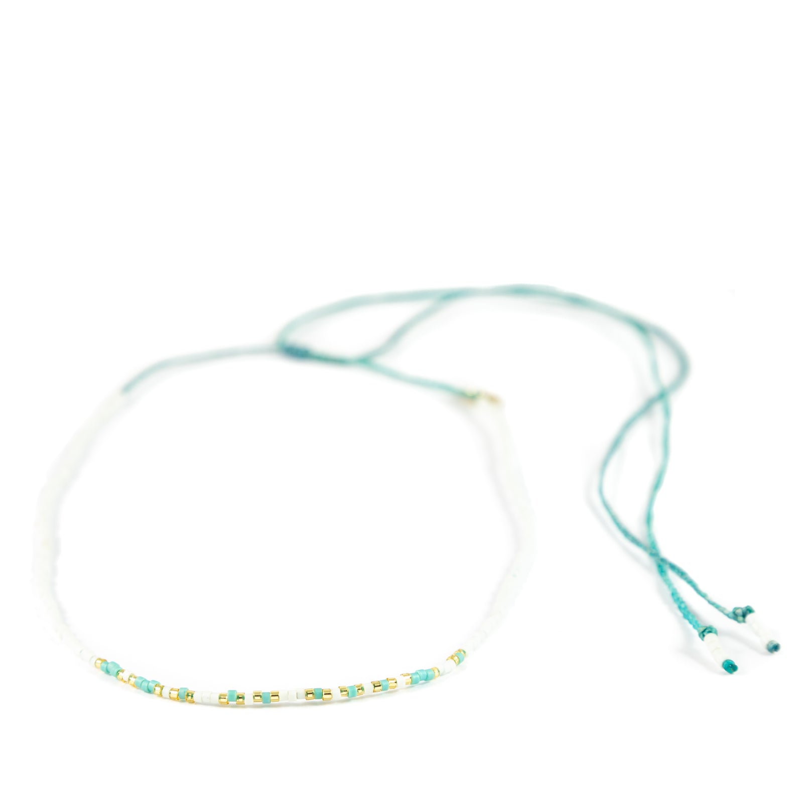 Teal GIVE Morse Code Choker