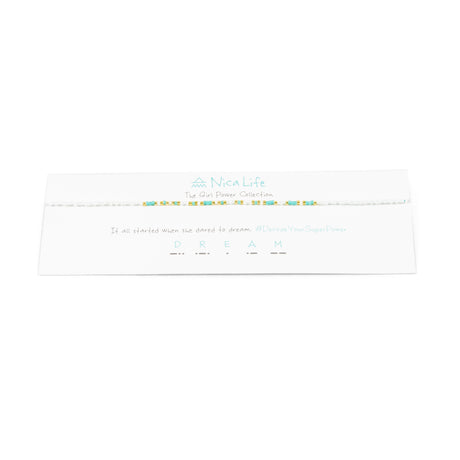 Teal DREAM Morse Code Choker