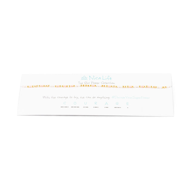 Coral COURAGE Morse Code Choker