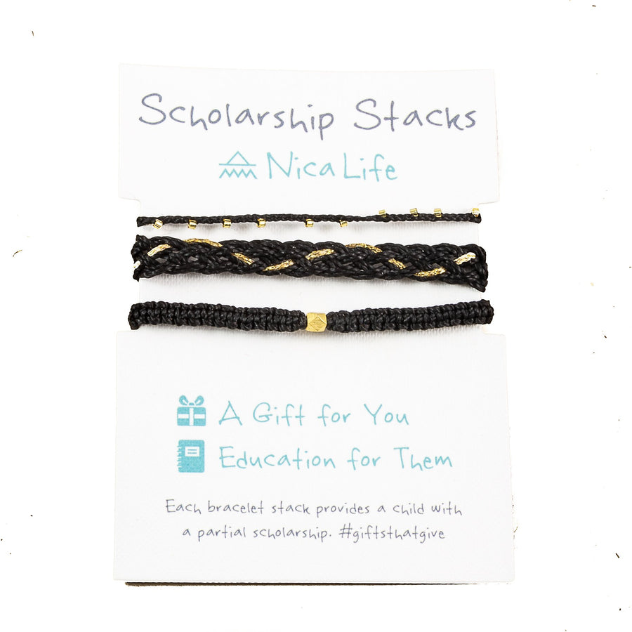 Black & Gold Bracelet Stack