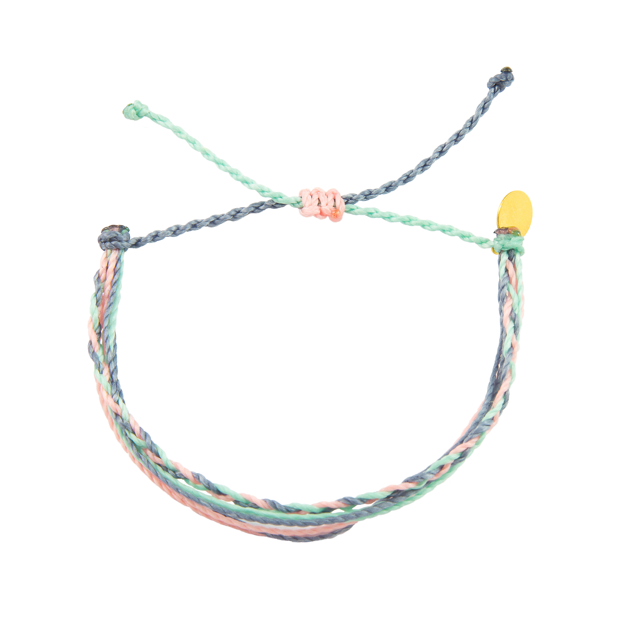 Denim, Pink, & Cucumber Braided Education Bracelet