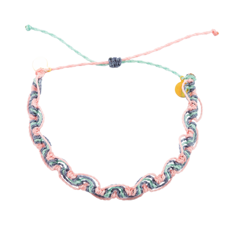 Cucumber, Denim, & Pink Nica Wave Anklet