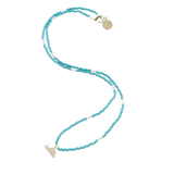 Turquoise & Plum Mountain Tiny Charm Necklace in Silver