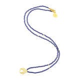 Navy w/ Gold Fleck Dog Paw Tiny Charm Necklace