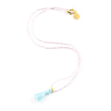 Berry Smoothie and Blue Mini Tassel Necklace