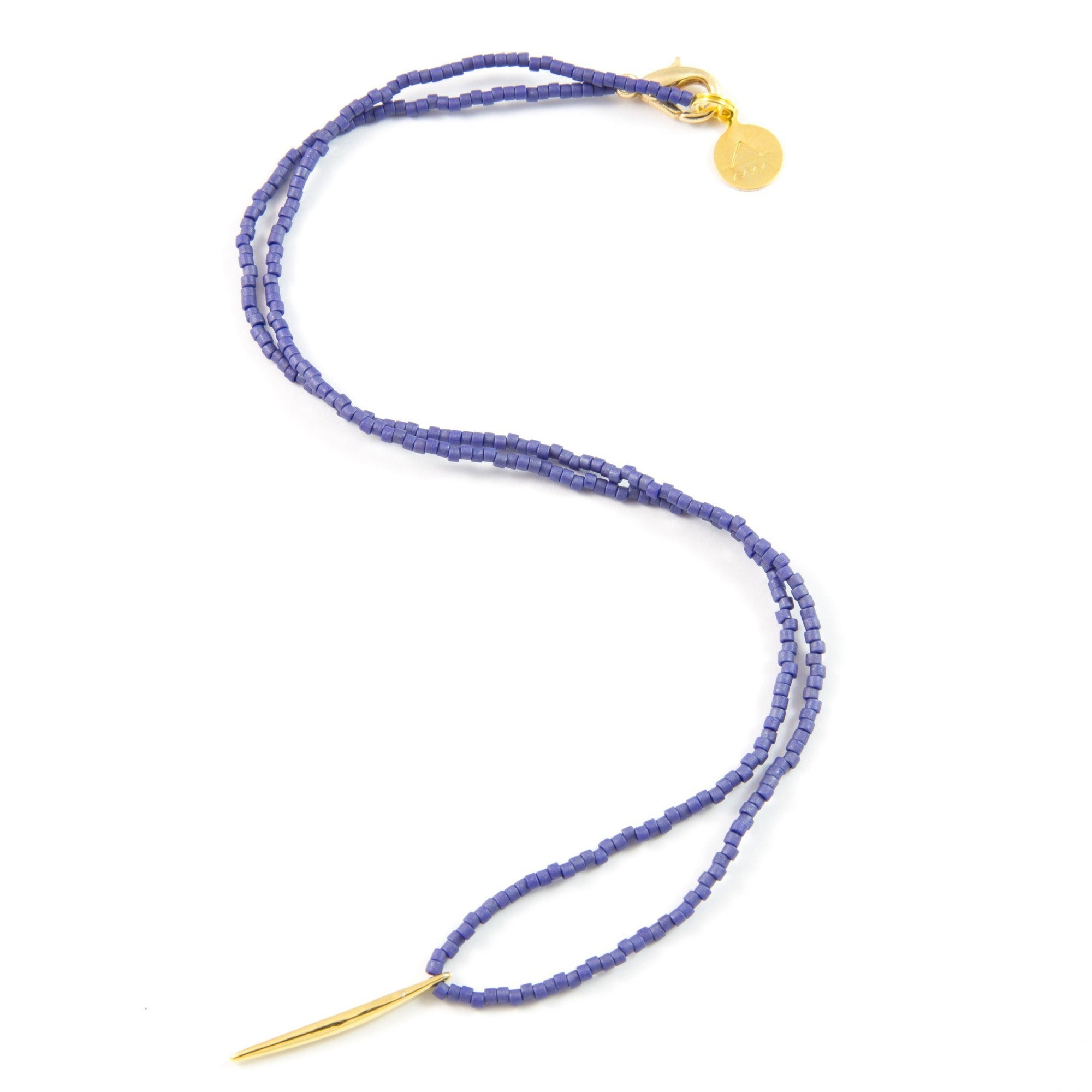 Navy Blue Spike Necklace