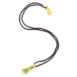 Black w/ Olive Green Mini Tassel Necklace