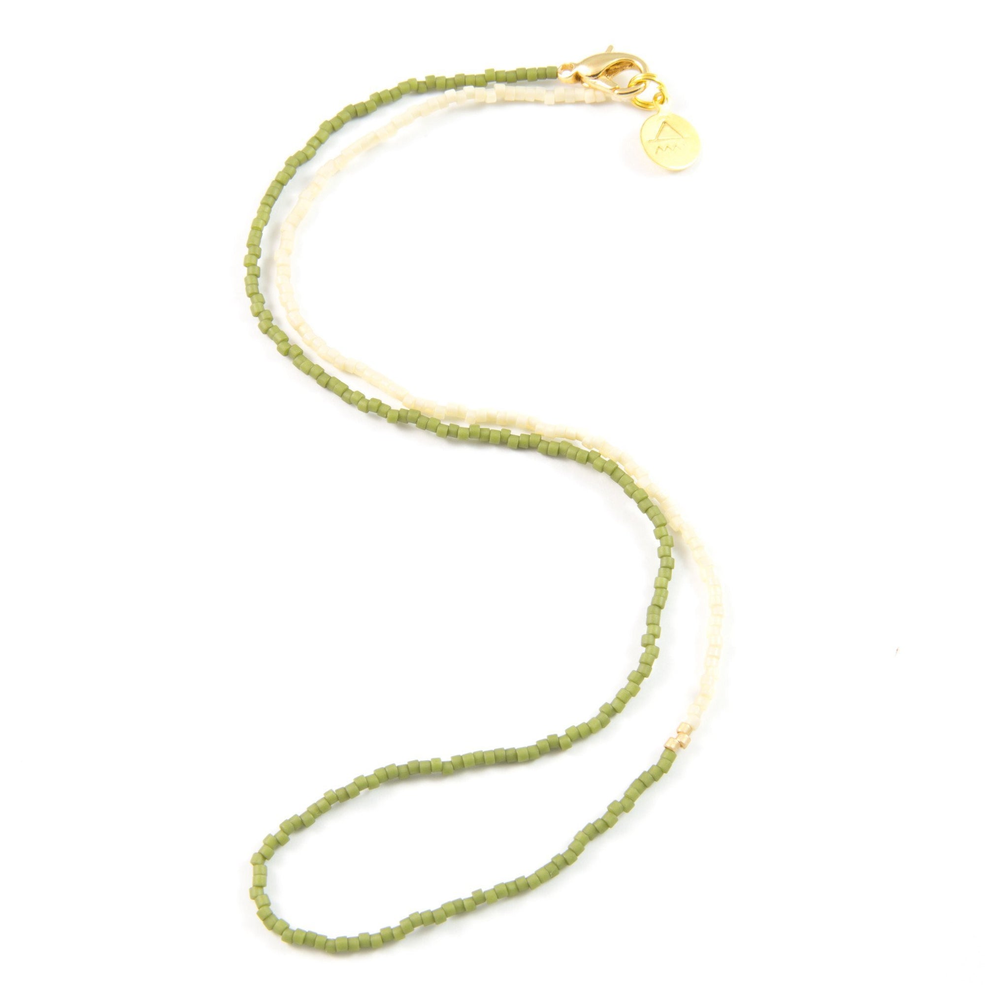 Olive Green Asymmetrical Necklace