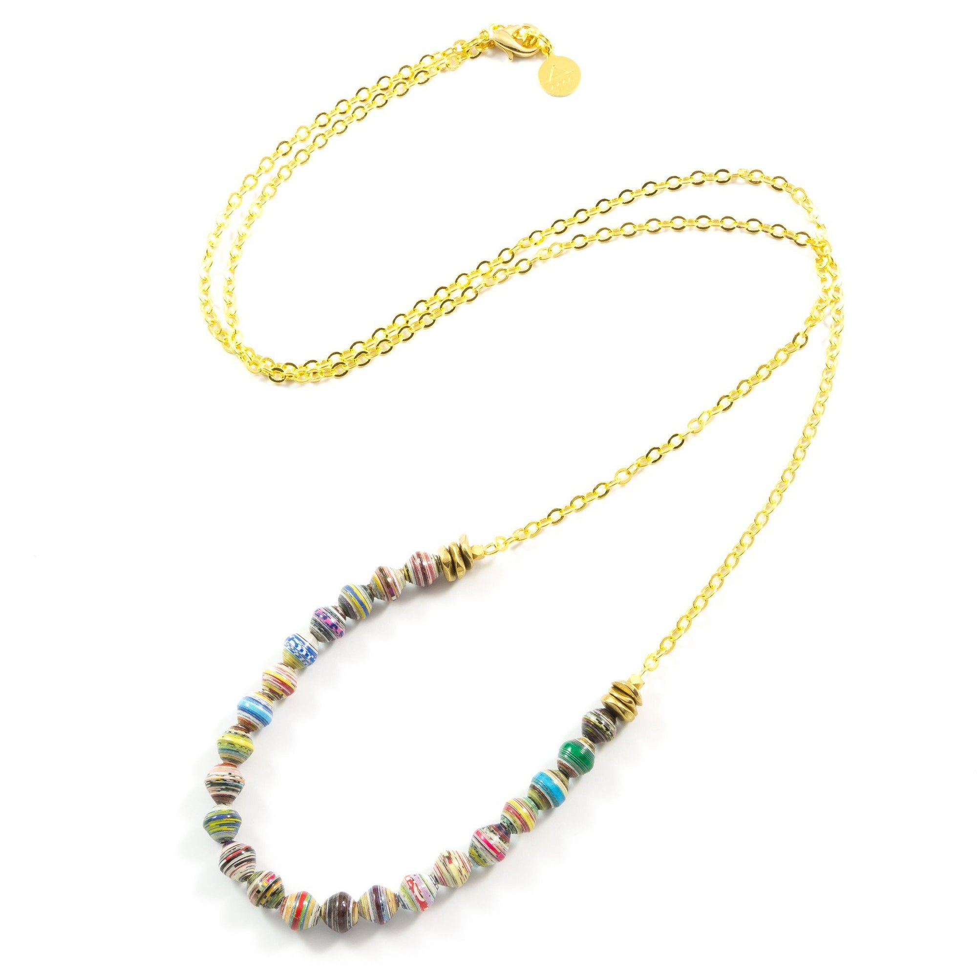 Paper Bead Strand Necklace