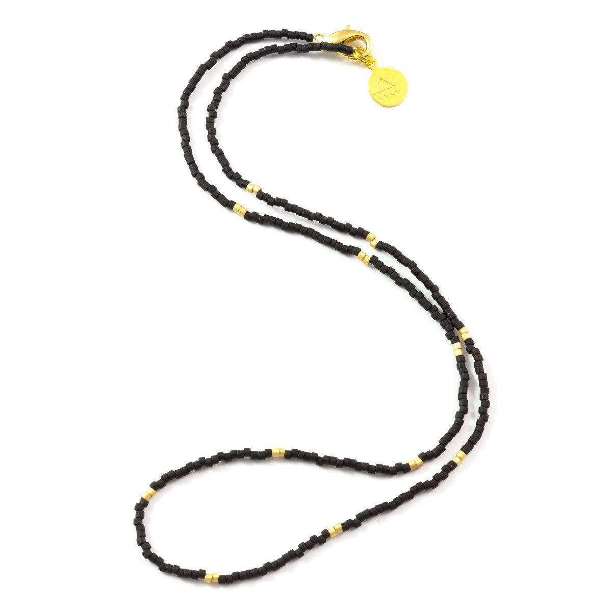 Black with Gold Dot Necklace