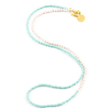 Teal with Pineapple & Plum Alternating Necklace