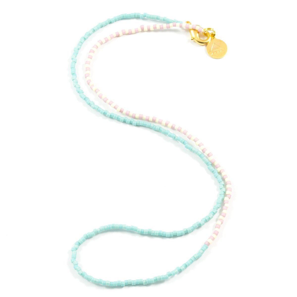 Teal with Pineapple & Plum Alternating Necklace