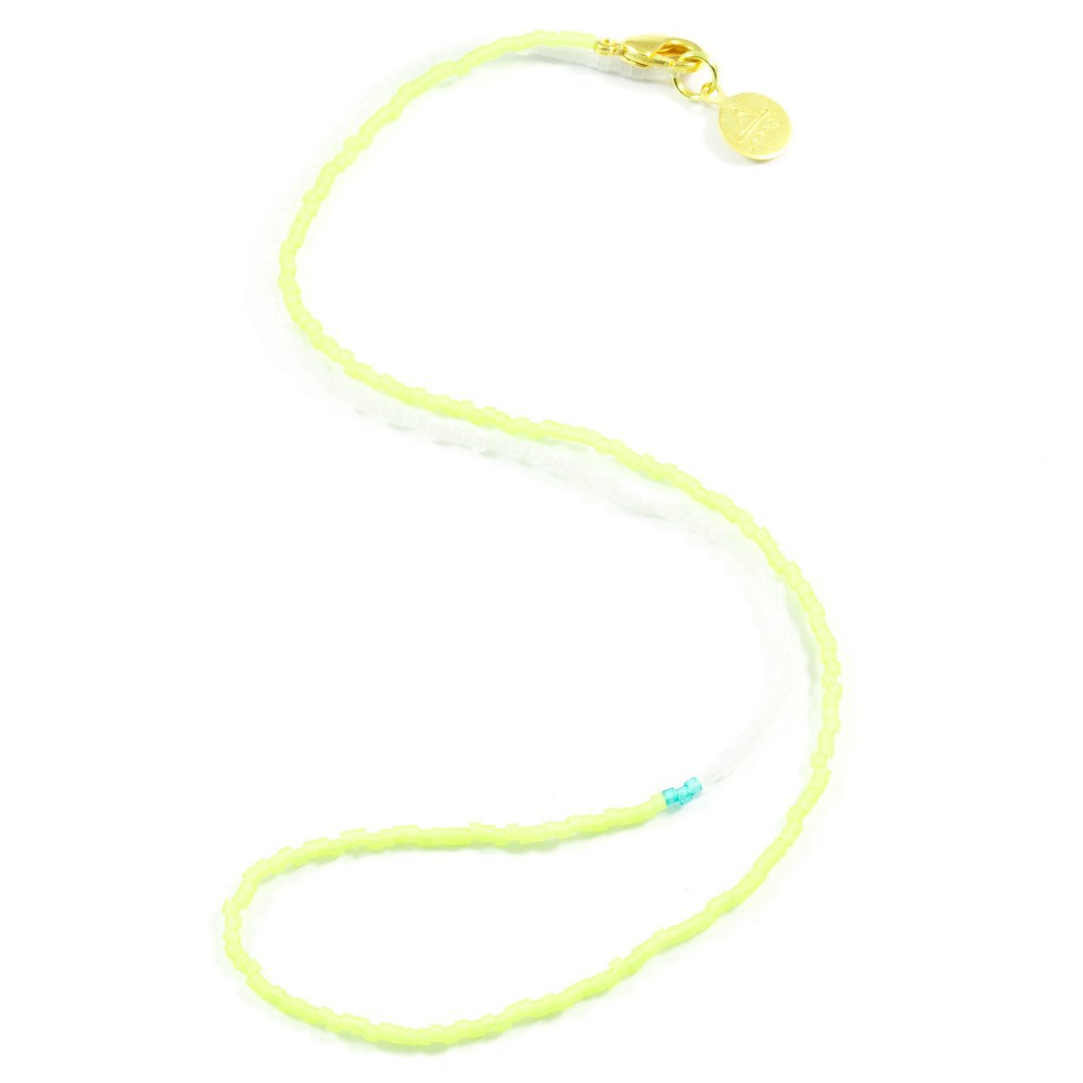 Sea Glass Lime Green Asymmetrical Necklace