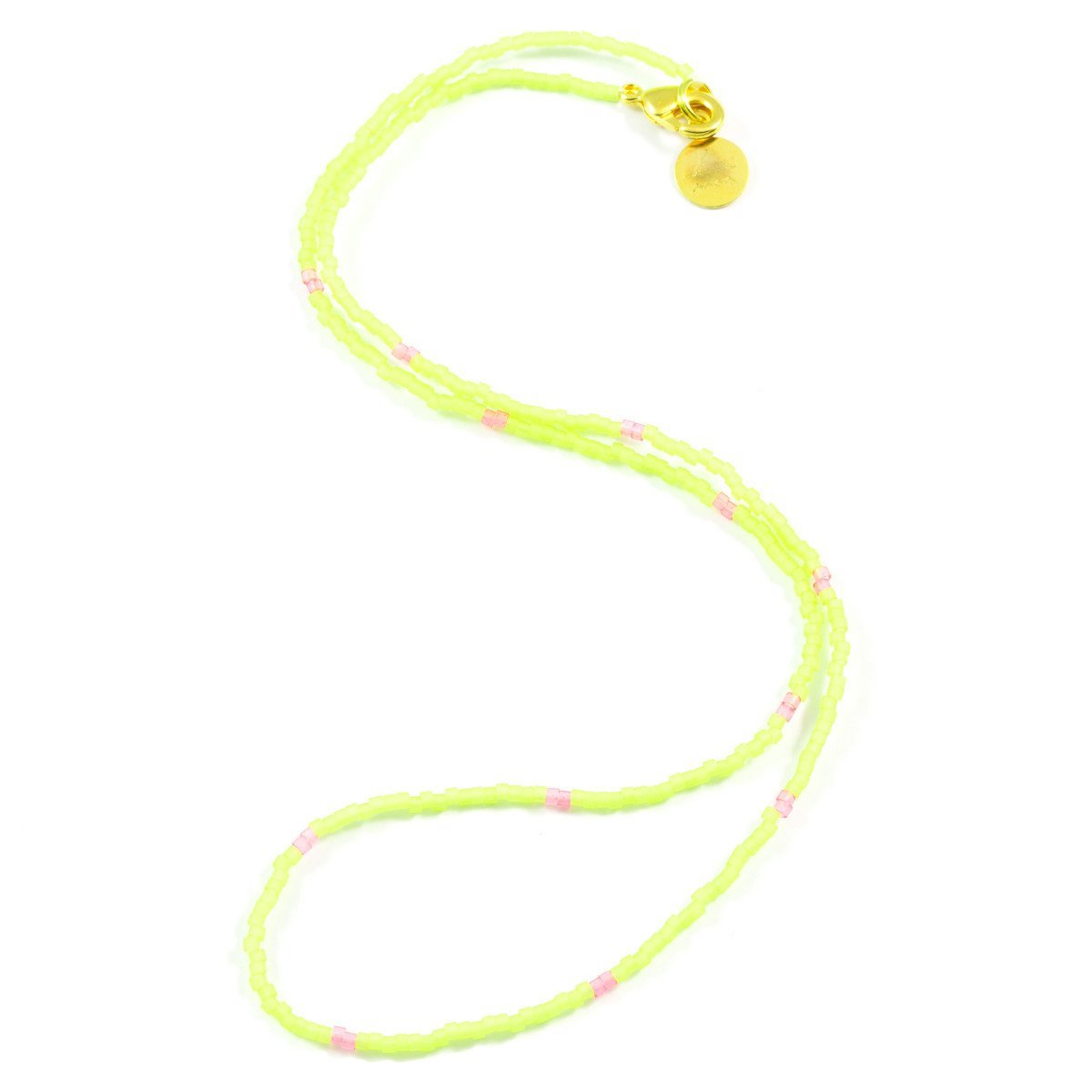 Sea Glass Green w/ Pink Dot Necklace