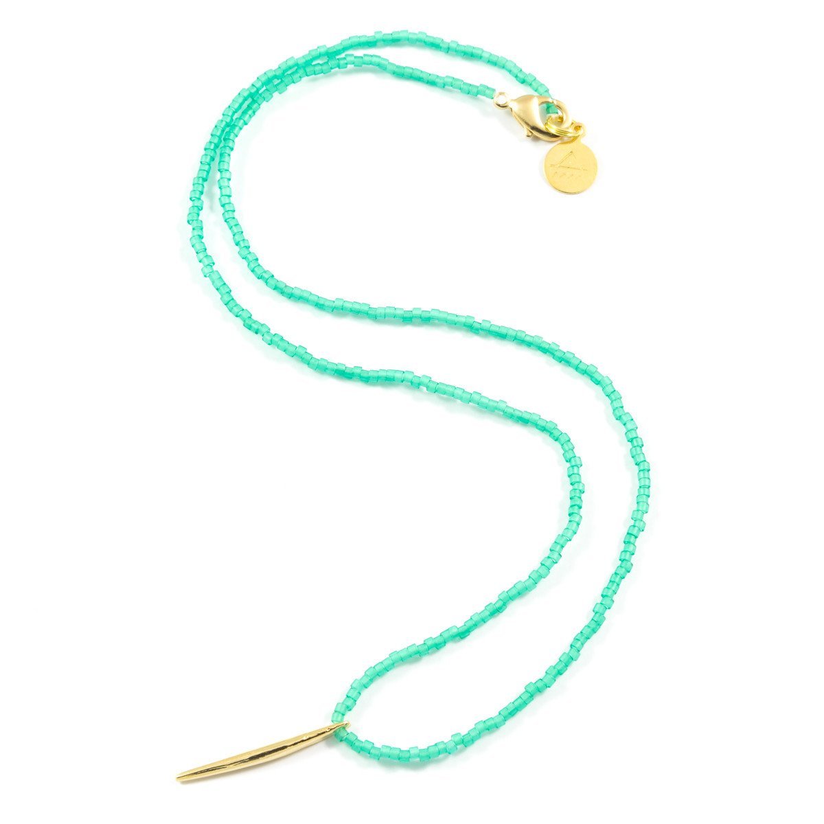 Sea Glass Teal Spike Necklace
