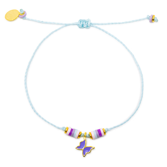 Lavendar Butterfly Charm Bracelet