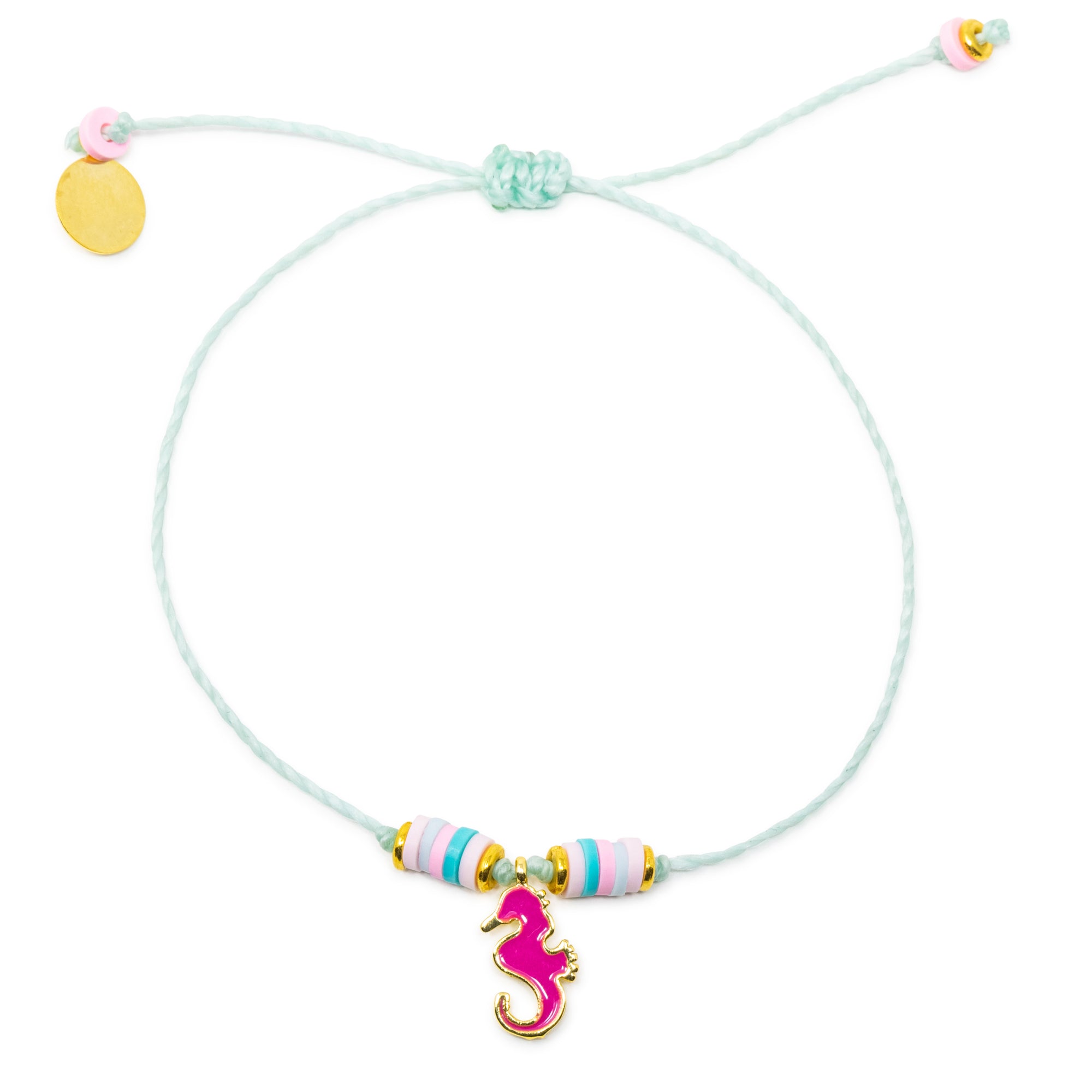 Bright Pink Seahorse Charm Bracelet