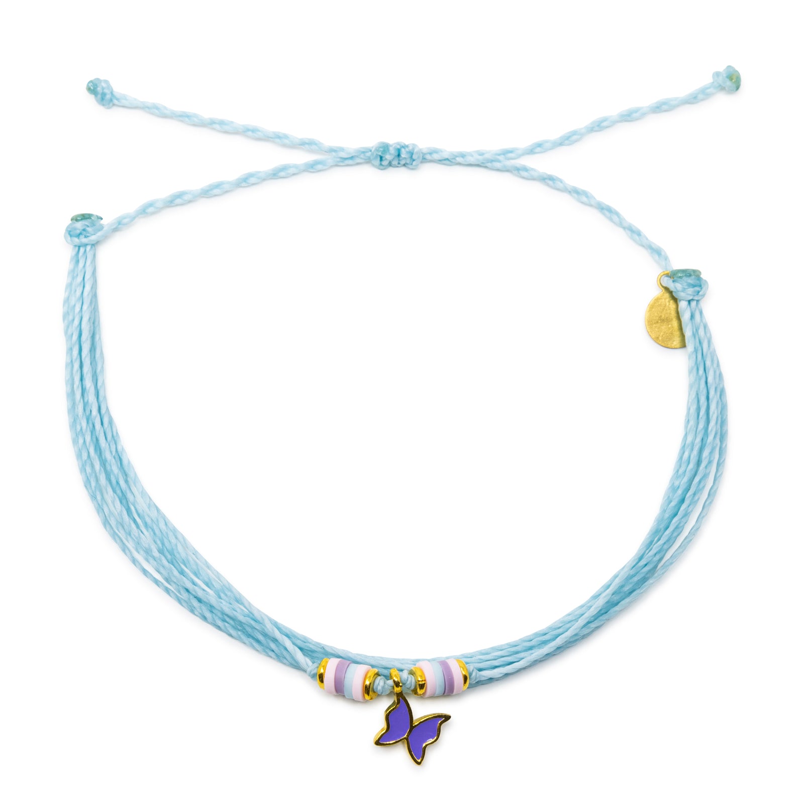 Lavendar Butterfly Charm Anklet