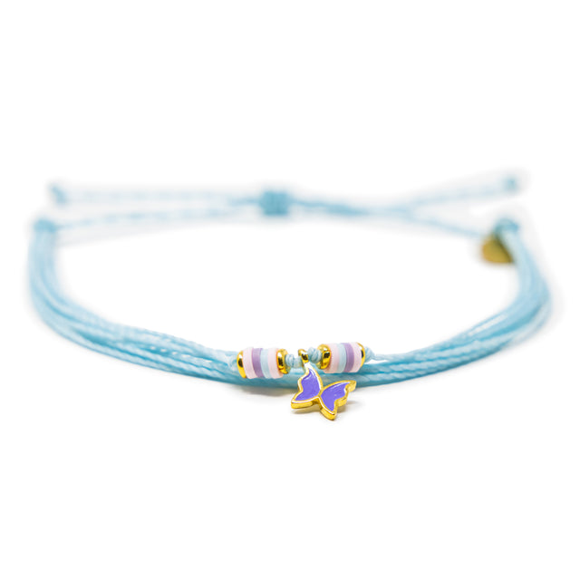 Lavendar Butterfly Charm Anklet