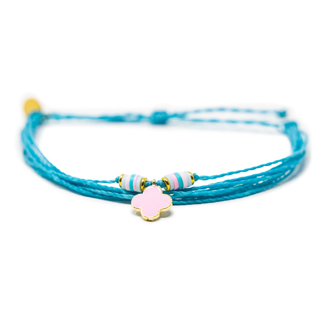 Light Pink Clover Charm Anklet