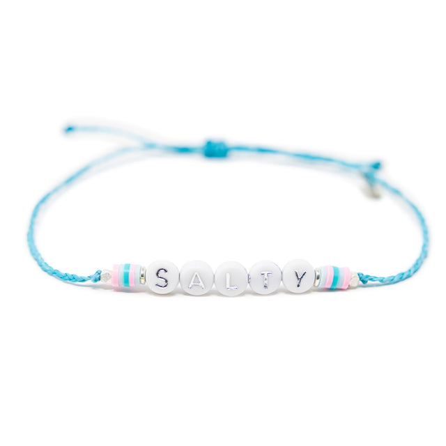 Teal SALTY Wear Your Heart Anklet in Silver