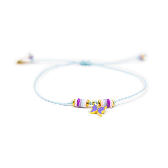 Lavendar Butterfly Charm Bracelet