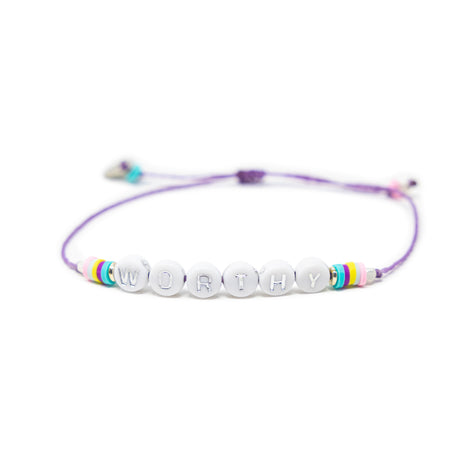WORTHY Wear Your Heart Bracelet in Purple