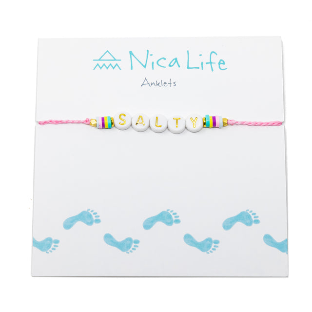 Pink SALTY Wear Your Heart Anklet in Gold