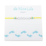 Yellow HAPPY Wear Your Heart Anklet in Silver