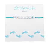 Teal SALTY Wear Your Heart Anklet in Silver