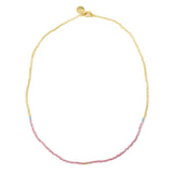 Pink Day at the Beach w/ Sparkle Gold Necklace