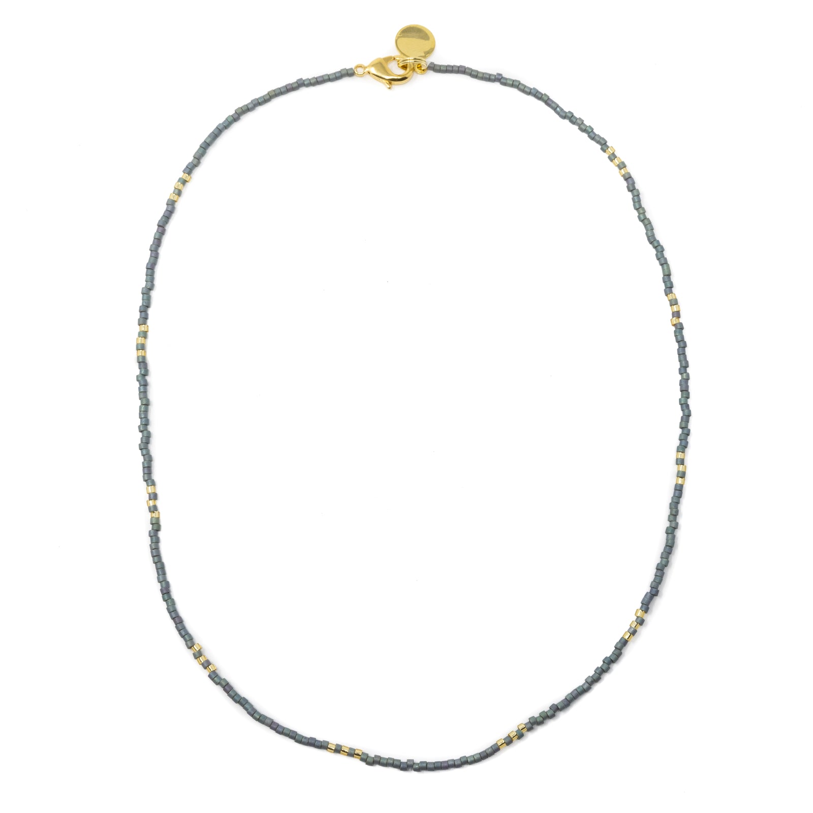 Denim & Sparkle Gold Simple Statements Necklace