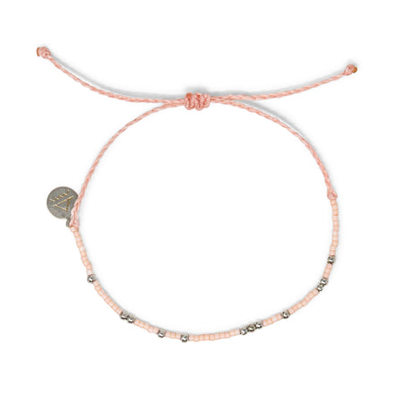 Coral & Silver Bead Bracelet