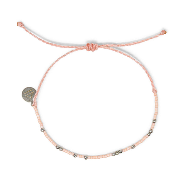 Coral & Silver Bead Bracelet