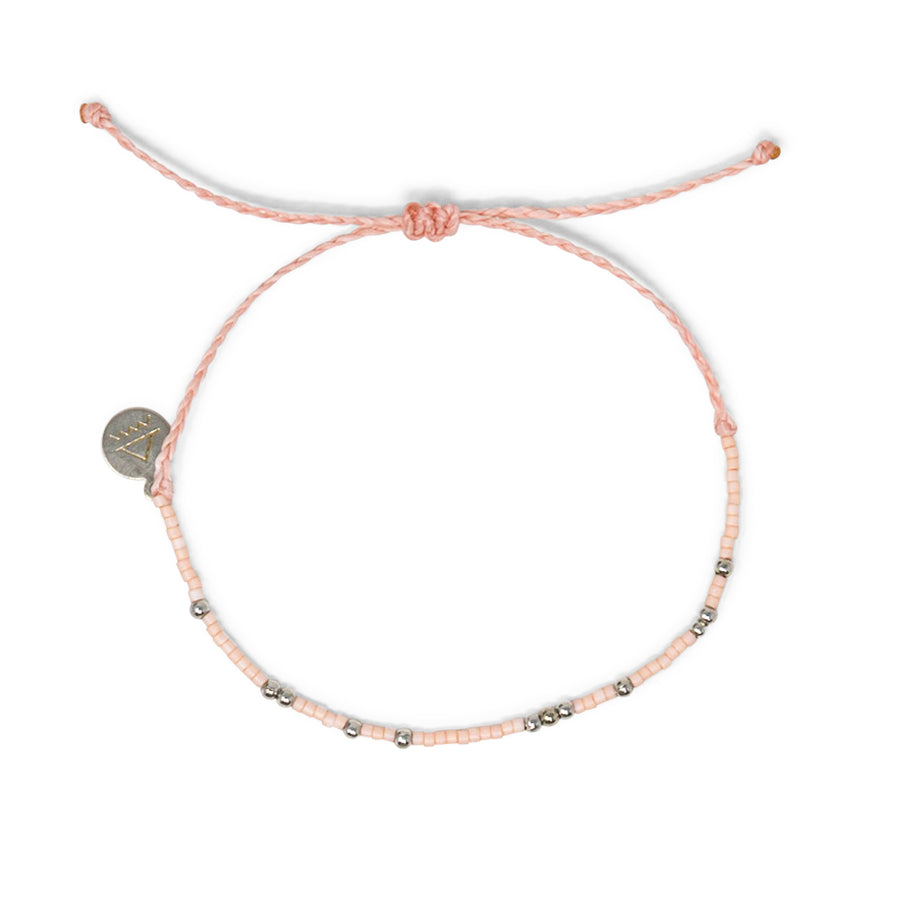 Coral & Silver Bead Bracelet