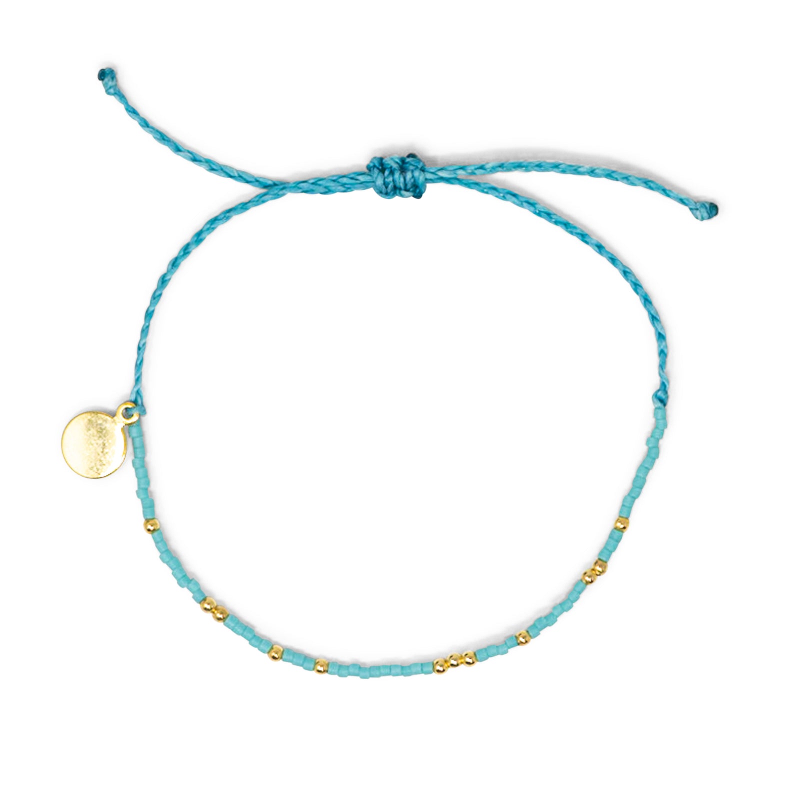 Teal & Gold Bead Bracelet