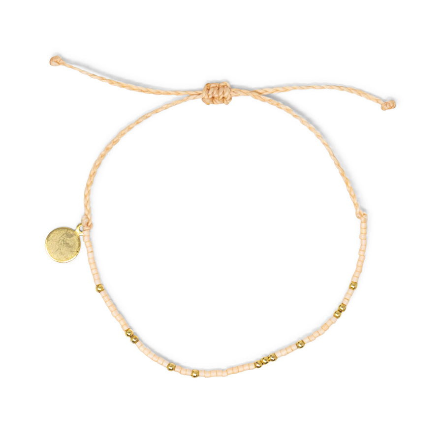 Peachy & Gold Bead Bracelet