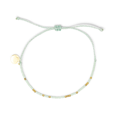 Cucumber & Gold Bead Bracelet