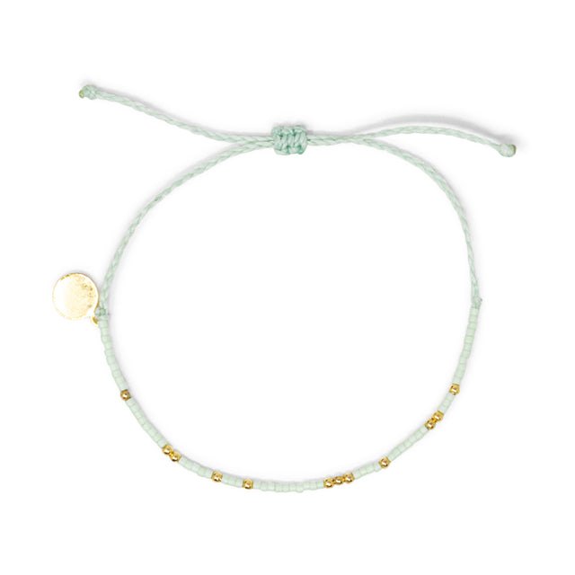 Cucumber & Gold Bead Bracelet