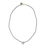 Denim & Silver Shell Necklace